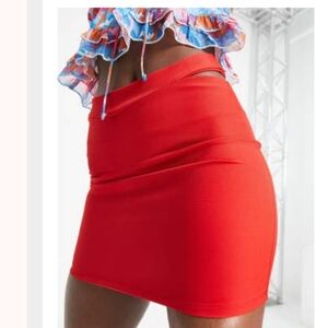 Bold Red Mini Skirt by Rebellious